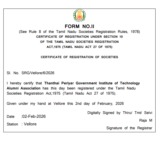 TPGITAA Certificate
